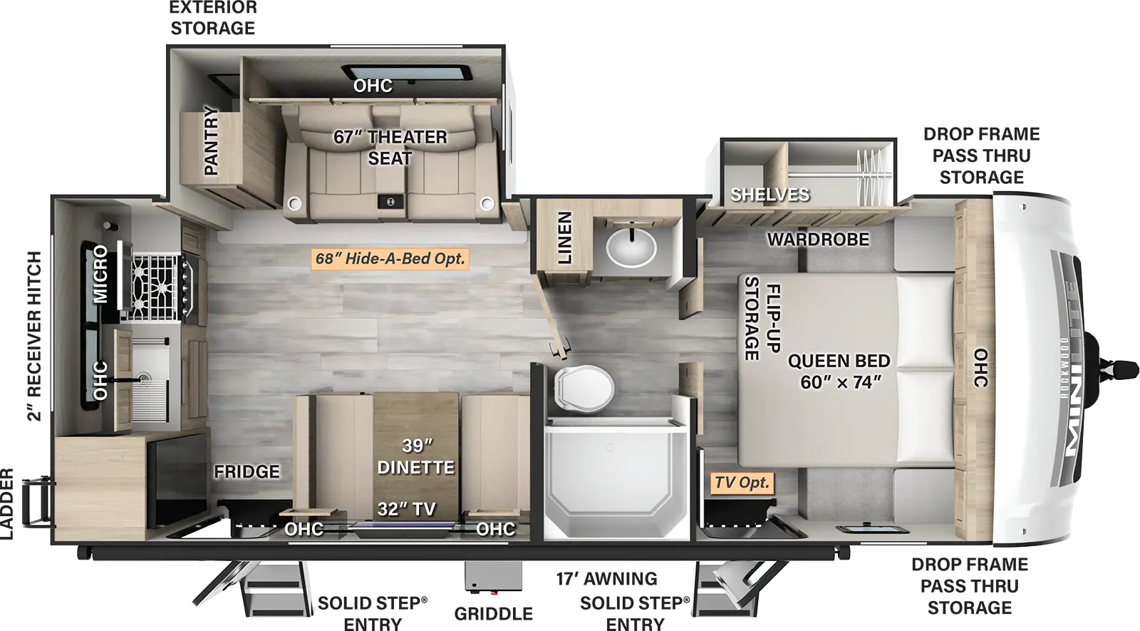 Rockwood Mini Lite 2515S Floorplan